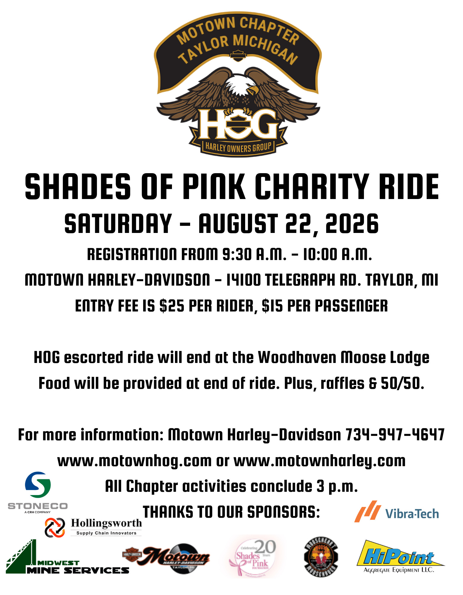 Shades Of Pink Charity Ride | Motown Chapter #4375 | Taylor Michigan ...